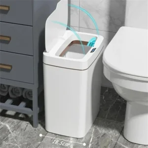 Cubo de Basura Inteligente 15L con Sensor Automático | Papelera Sin Contacto para Baño y Hogar
